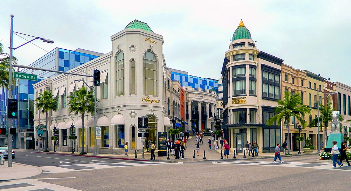 Rodeo Drive At Night, Shopping, Beverly Hills, Los Angeles